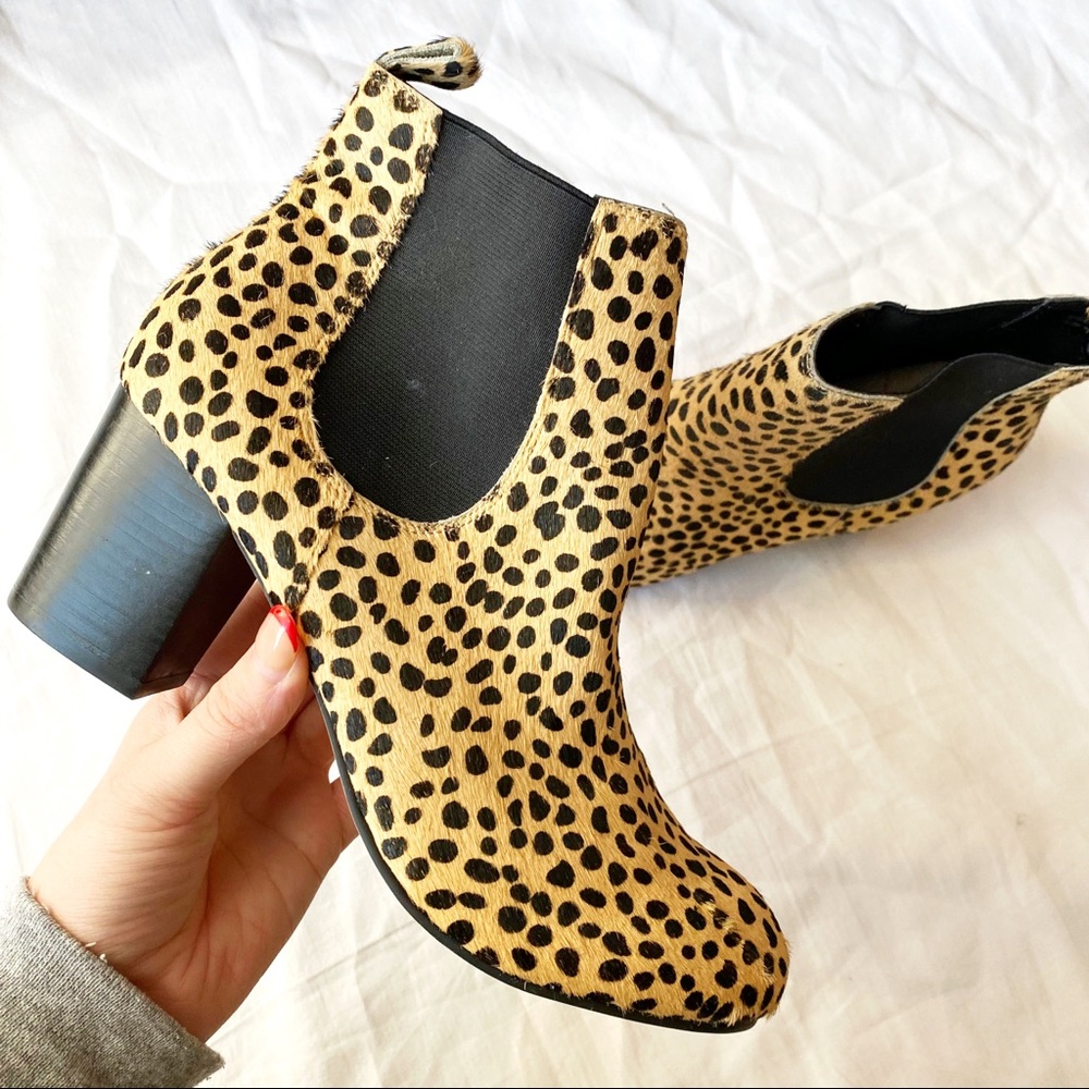 Sole Society Cheetah Cow Hide Booties Size 8.5